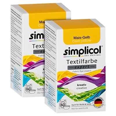 Afbeelding van simplicol Expert kleuring: Je express kleuring in de machine of een bassin, verpakking van 300 g, kleur maïsgeel (2 stuks)