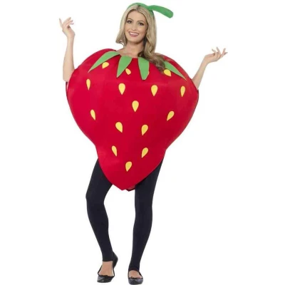 Afbeelding van Aardbei Kostuum Strawberry Costume Onesize past tot XL