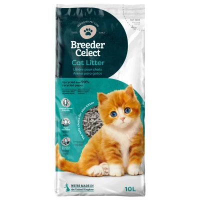 Afbeelding van Breedercelect Kattenbakvulling 100 Procent Recycled 10 l