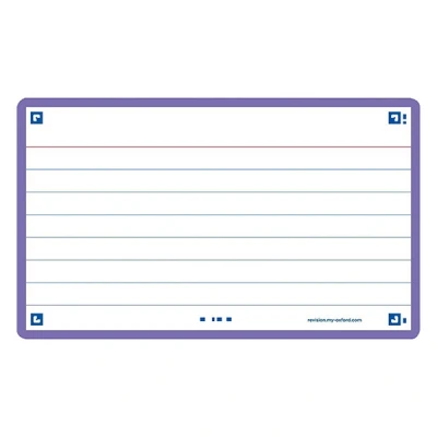 Image de Oxford fiches bristol lignées A7 (80 pièces) violet