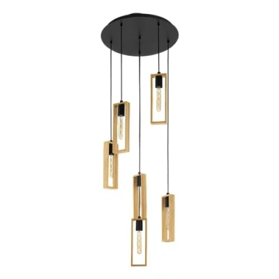 Afbeelding van EGLO Littleton Hanglamp E27 Ø 50 cm hout Zwart/Bruin