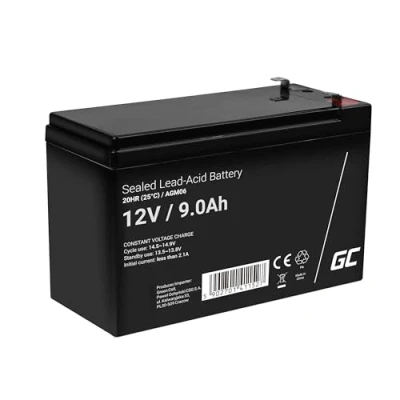 Afbeelding van Green Cell Loodaccu 12 V 9 Ah Loodvlies (AGM) (b x h d) 151 95 65 mm Kabelschoen 6.35 Cyclusbestendig, Onderhoudsvrij