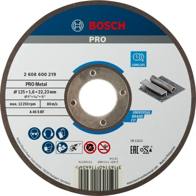 Afbeelding van Bosch Accessories AS 46 S BF 2608600219 Doorslijpschijf recht 125 mm 1 stuk(s) Metaal