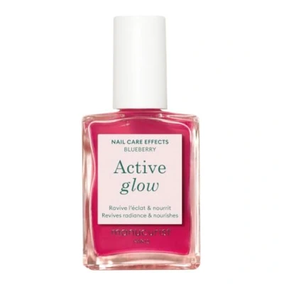 Afbeelding van MANUCURIST Blueberry Active Glow Repair Nagellak (Roze) Bio Sourced: Zoete Amandel, Bosbessen, Voedende &amp; Glanzende Nagellak, Transparante Rosé Effect Roze