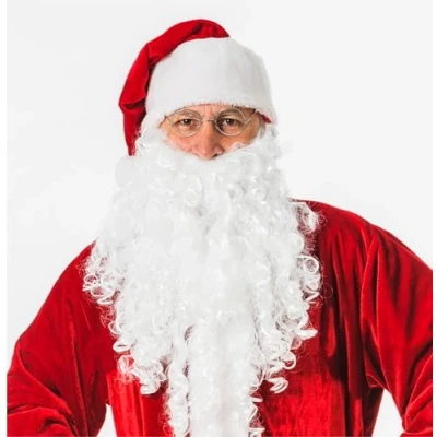 Afbeelding van TK Gruppe Timo Klingler 2 in 1 kerstman baard witte pruik om te verkleden als Kerstmis