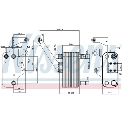 Afbeelding van Nissens Oliekoeler autom.bak 90952