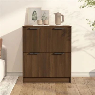 Afbeelding van Dressoir 60x30x70 cm bewerkt hout bruineikenkleurig