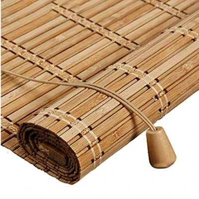 Afbeelding van Rolgordijn van natuurlijk bamboe, verduisterend, voor buiten, Romeins rolgordijnen, 75% zonwerend, privacy, ademend, ecologisch, natuurlijk, aanpasbaar, 80 x 160 cm