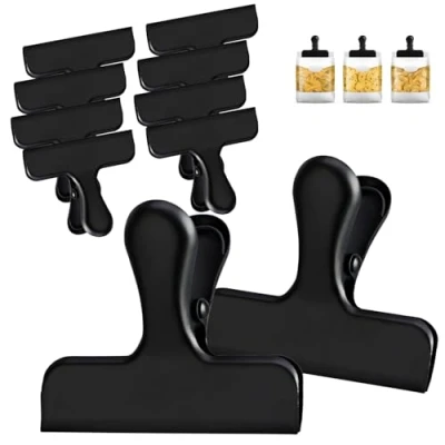 Afbeelding van Wilhelm Sell® 10 x sluitclips roestvrijstalen voor voedselzakken en zakjes sluitklemmen zakclips het sluiten bewaren van versheid