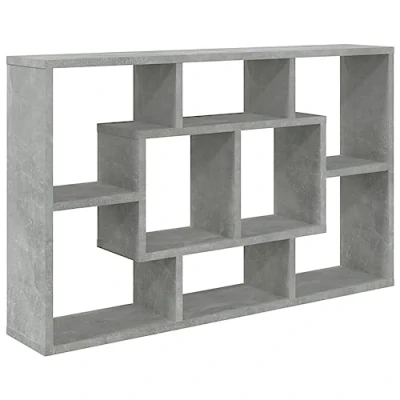 Afbeelding van vidaXL Wandrek, betongrijs, 85 x 16 52,5 cm, bewerkt hout