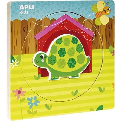 Afbeelding van Apli Kids Houten lagen puzzel schildpad