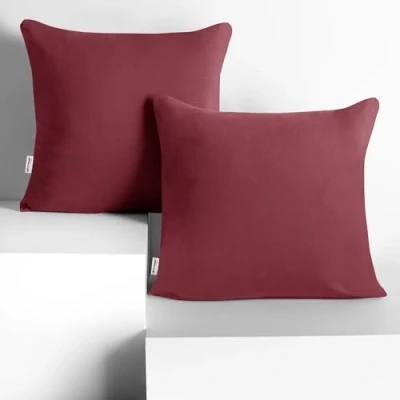 Image de DecoKing 2 taies d&#039;oreiller 50 x cm Jersey Coton Fermeture éclair Vieux Rose Ambre