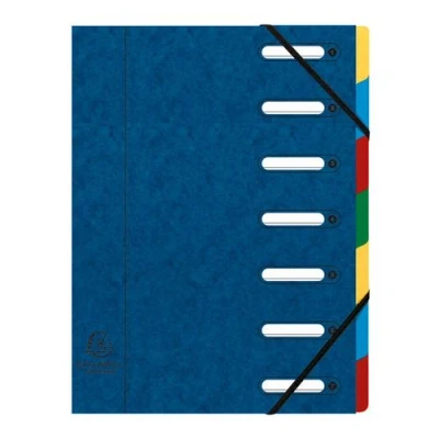 Image de Trieur HARMONIKA® à fenêtres avec élastiques Nature Future carte lustrée 7 compartiments Bleu