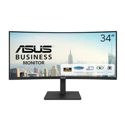 Afbeelding van ASUS VA34VCPSR computer monitor 86,4 cm (34&quot;) 3440 x 1440 Pixels Wide Quad HD LCD Zwart