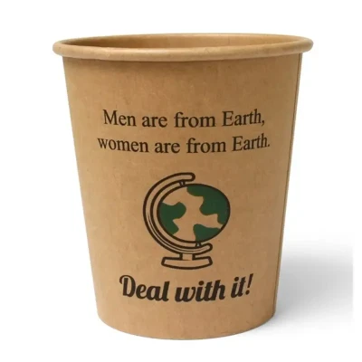 Afbeelding van Sustainable Coffee Cups and Lids Brown Cardboard 177ml &quot;Silly Times&quot;