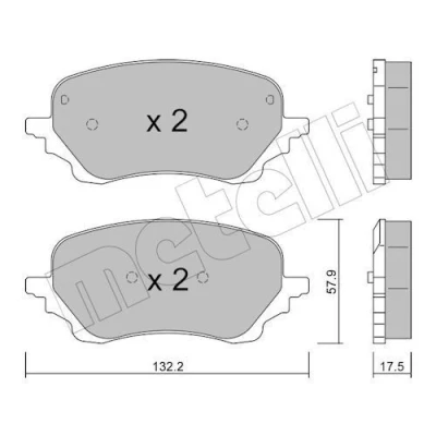 Afbeelding van METELLI 22 1247 0 Remblokkenset Excl. slijtage waarschuwingscontact FORD: Puma Off Road