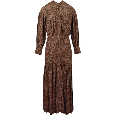Afbeelding van By Malene Birger bruine maxi jurk 34