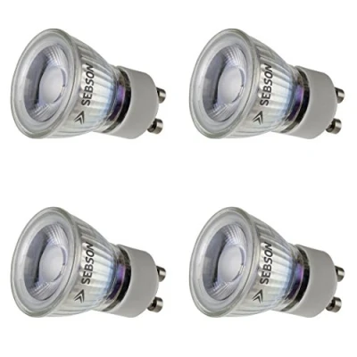 Afbeelding van SEBSON Ledlamp, GU10, 3 W, komt overeen met 25 set van 4 250 lm, warmwit, 2900 K, niet dimbaar, 46 graden, smalle stralen, led lamp, spot 230 V, ø35 x 47 mm