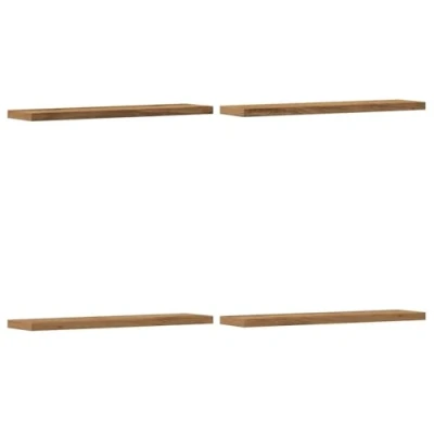 Afbeelding van vidaXL Wandschappen 4 st 40x10x1,5 cm bewerkt hout artisanaal eiken