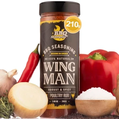 Image de BBQ Moments Epices pour Barbecue Poulet Filet, Saucisson, Steack Haché, Viande Séchée, Blanc de Poulet, Poudre et Assaisonnements Grillade, 210g (7.4 Oz)
