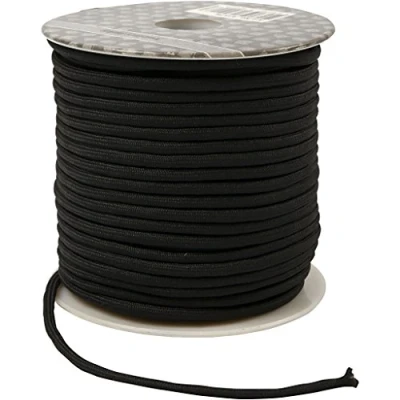 Afbeelding van Creotime Macramé koord, dikte 4 mm, zwart, 40 m