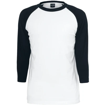 Afbeelding van Urban Classics Contrast 3/4 Sleeve Raglan Longsleeve, Heren, Maat: 5XL, White/black