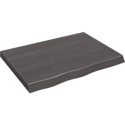 Afbeelding van vidaXL Wastafelblad 80x60x6 cm behandeld massief hout donkergrijs