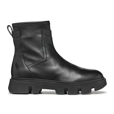 Afbeelding van Geox 108 Vilde Enkellaarsjes met plateauzool Schwarz, Dames, Maat: 36, Schwarz Leer