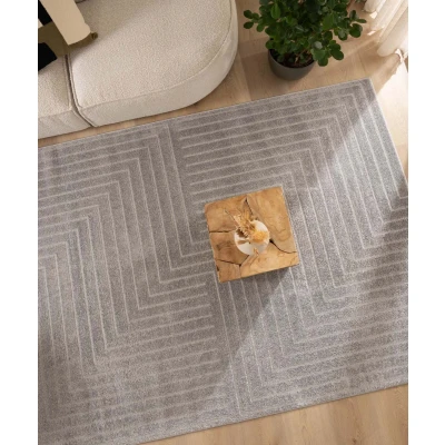Afbeelding van Scandinavisch Vloerkleed Contour Edge Grijs 300x400 Cm
