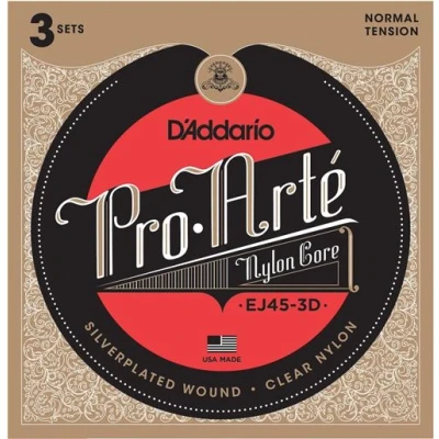 Image de Pack de 3 jeux d&#039;addario ej45 pro arte tension normale