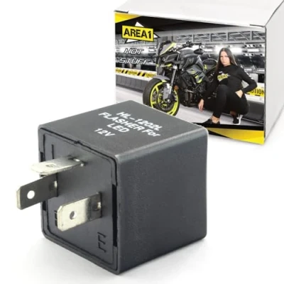 Afbeelding van Area1 Led knipperlichtrelais, universeel, 12 V, 3 polig, elektronisch digitaal relais, compatibel met