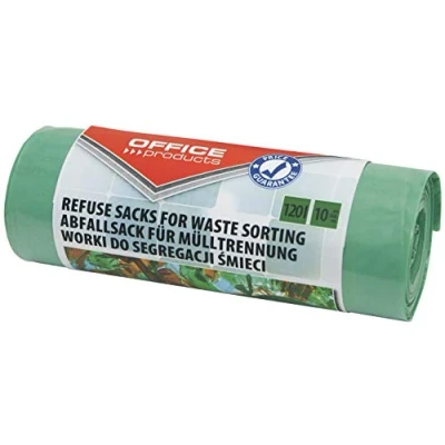 Afbeelding van Office Products 22025232 02 vuilniszakken, scheurvast, 120 l, 10 stuks, groen