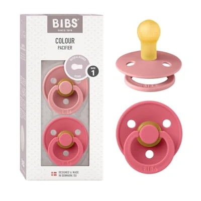 Afbeelding van Bibs Fopspeen Round Dusty Pink / Coral Size 1 (2 stuks)