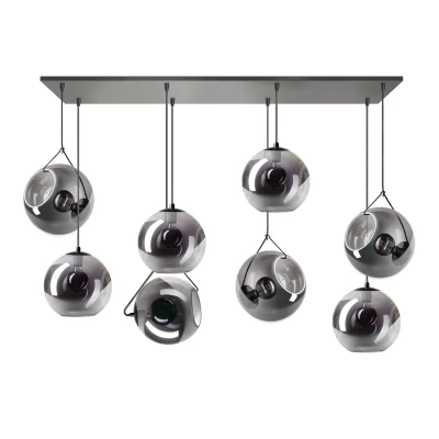 Afbeelding van ETH Orb hanglamp balk 8x E27 25cm smoke glass/ mirror glass