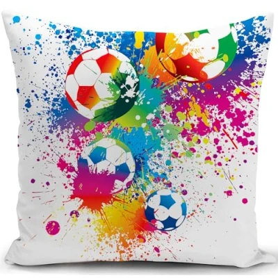 Afbeelding van KUNQIAN Voetbal decoratieve kussenhoes voor jongens en meisjes 45 x cm