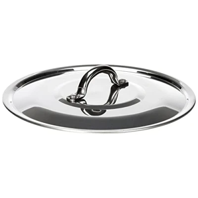 Afbeelding van Pentole Agnelli Rond aluminium deksel 2 mm met omzoomde jumper glanzend, zilver, 20 cm