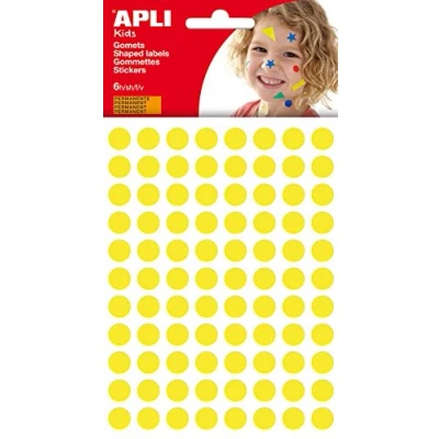 Afbeelding van Apli Kids Stickers, Cirkel Diameter 10,5 Mm, Blister Met 528 Stuks, Geel Stickers