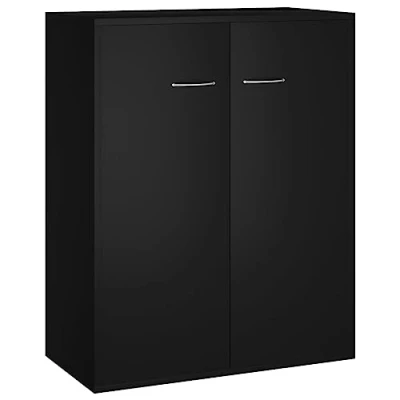 Image de vidaXL Buffet noir 60x30x75 cm bois d&#039;ingénierie800730