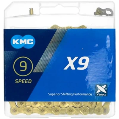 Afbeelding van KMC X9 Ti N Ketting 9 speed, goud Uitvoering 114 Links