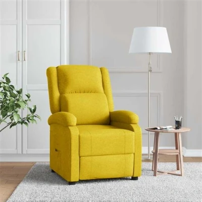 Afbeelding van vidaXL Fauteuil verstelbaar stof geel