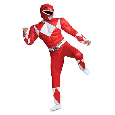 Afbeelding van DISGUISE 79729D Officieel Power Rangers Superheldenkostuum voor volwassenen, maat XL, rood, XL