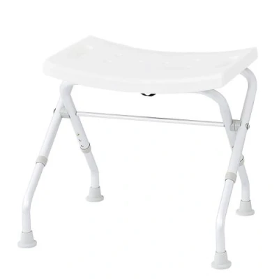 Image de Ridder A0050301 Tabouret de Salle Bain Rabattable Aluminium Anodisé Blanc