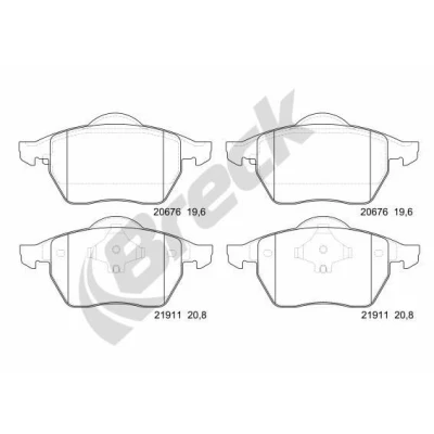 Afbeelding van BRECK 21911 00 701 10 Remblokkenset Geschikt voor slijtage waarschuwingscontact SEAT: Ibiza 3, Leon I Hatchback, Toledo 2 Limousine