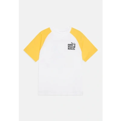 Afbeelding van Puma Graphic TEE Unisex Tshirt print voor kinderen, Maat: 140, White/sunny yellow