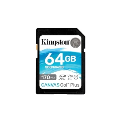Image de Kingston Canvas Go! Plus Carte mémoire flash 64 Go Video Class V30 / UHS I U3 Class10 SDXC