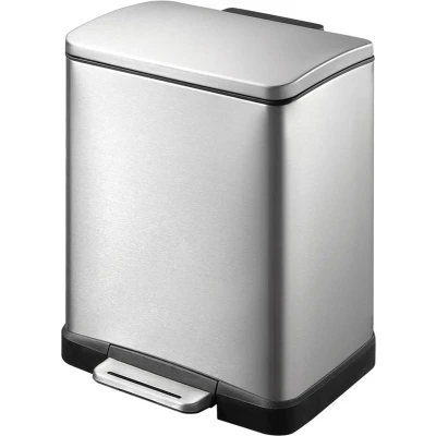 Afbeelding van EKO E Cube pedaalemmer 12 ltr, Stainless steel Plastic mat RVS