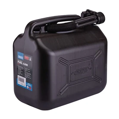 Afbeelding van Draper 09058 brandstofjerrycan van kunststof, 10 l, zwart, Eén maat