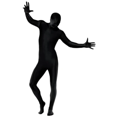 Afbeelding van &quot;Zwart second skin outfit voor volwassenen Verkleedkleding XL&quot;