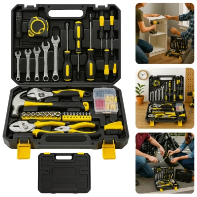 Afbeelding van Cheqo 88 Delige Gereedschapset Gereedschapskoffer Handgereedschap Set Complete Gereedschapsset Klauwhamer Schroevendraaiers Tangen Imbu