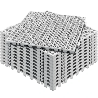Image de VEVOR Lot de 12 Dalles Jardin Piscine 30x30x1,5 cm Gris Dalle Clipsable Ajourée Antidérapante en PVC Drainage Rapide Revêtements Sol Extérieur Intérieur pour Terrasse Cuisine Spa Salle Bain